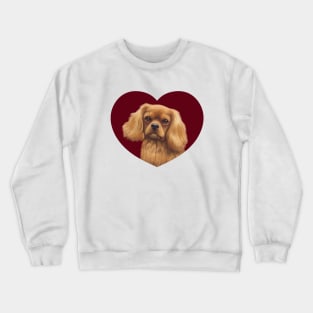 Cavalier King Charles Spaniel - Ruby in a Heart Crewneck Sweatshirt